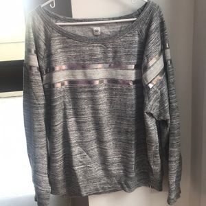 Gap sweatshirt grey silver stripe XL